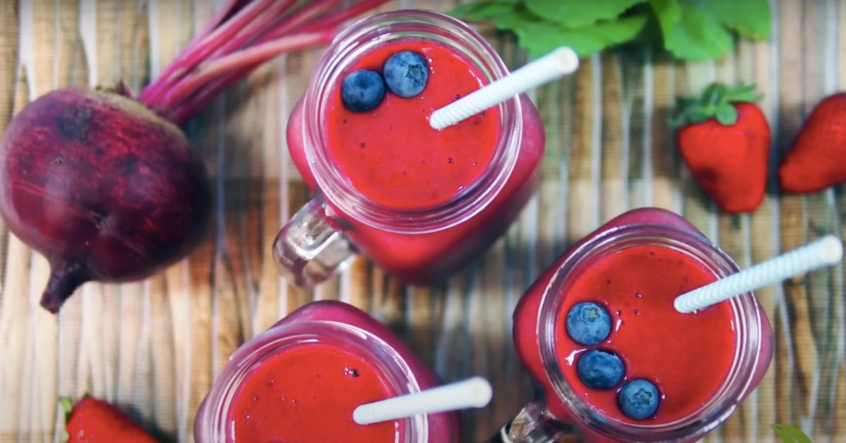 Beet Berry Celery and Beet Berry Cucumber Smoothies